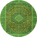 Square Persian Green Traditional Rug, tr1779grn