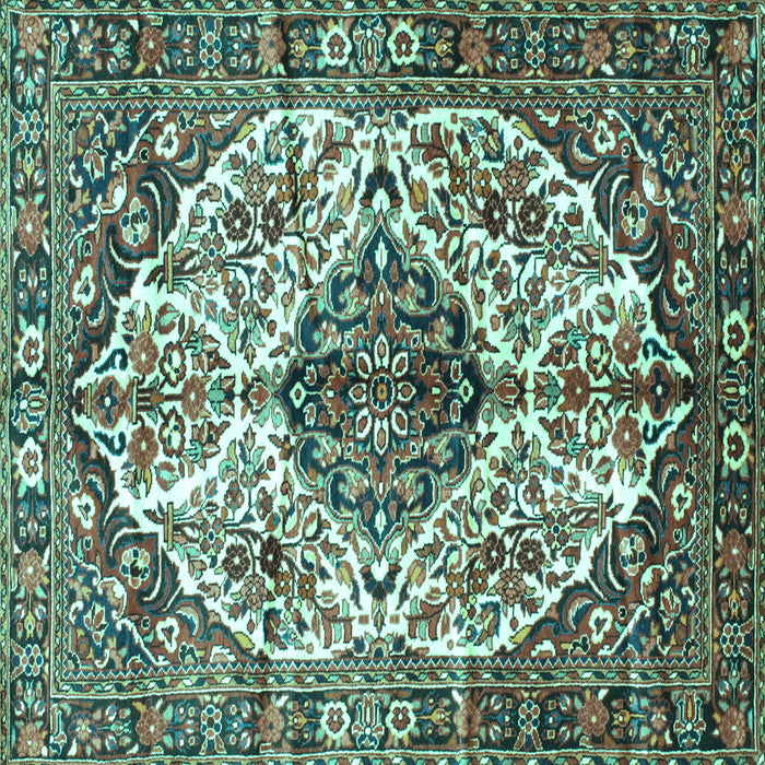 Square Persian Turquoise Traditional Rug, tr177turq