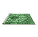 Sideview of Machine Washable Persian Emerald Green Traditional Area Rugs, wshtr177emgrn