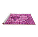 Sideview of Machine Washable Persian Pink Traditional Rug, wshtr177pnk