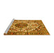 Sideview of Machine Washable Persian Yellow Traditional Rug, wshtr177yw