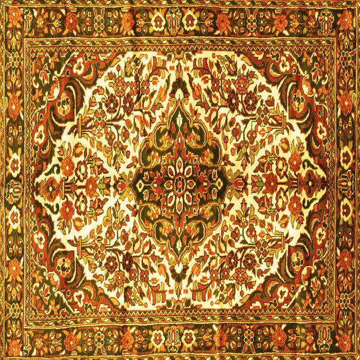Square Persian Yellow Traditional Rug, tr177yw
