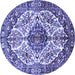Round Persian Blue Traditional Rug, tr177blu