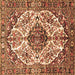 Square Machine Washable Persian Brown Traditional Rug, wshtr177brn