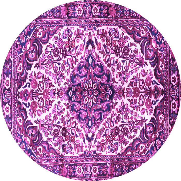Round Persian Purple Traditional Rug, tr177pur
