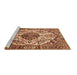 Sideview of Machine Washable Persian Brown Traditional Rug, wshtr177brn