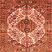 Round Machine Washable Persian Orange Traditional Area Rugs, wshtr177org