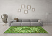 Machine Washable Persian Green Traditional Area Rugs in a Living Room,, wshtr177grn