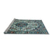 Sideview of Machine Washable Persian Light Blue Traditional Rug, wshtr177lblu