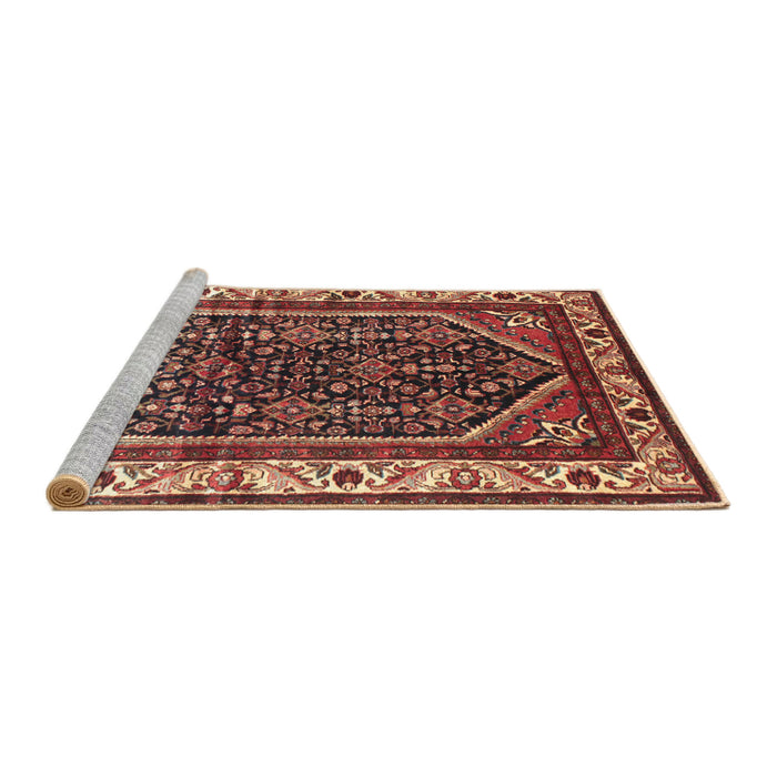 Sideview of Machine Washable Traditional Saffron Red Rug, wshtr178