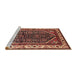 Sideview of Machine Washable Traditional Saffron Red Rug, wshtr178