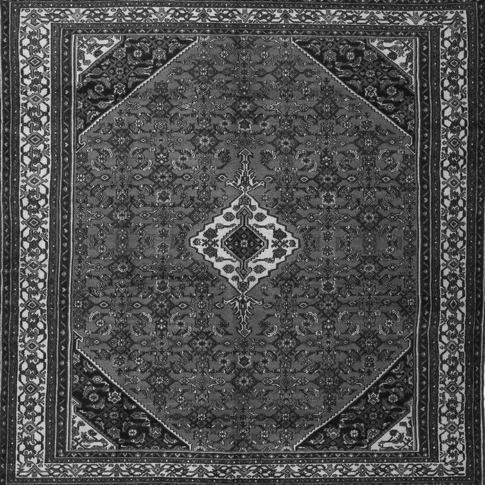 Round Machine Washable Persian Gray Traditional Rug, wshtr1780gry