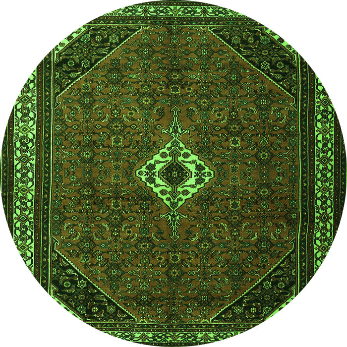 Square Persian Green Traditional Rug, tr1780grn