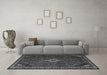 Machine Washable Persian Gray Traditional Rug in a Living Room,, wshtr1780gry