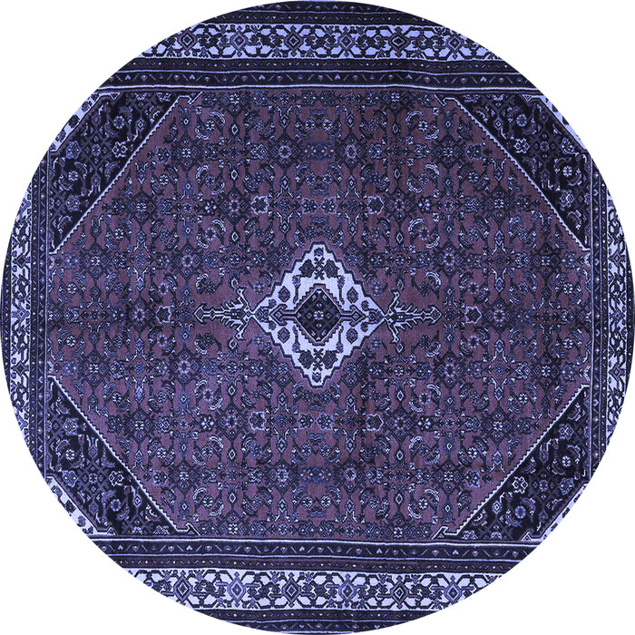 Round Persian Blue Traditional Rug, tr1780blu