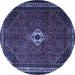 Round Persian Blue Traditional Rug, tr1780blu