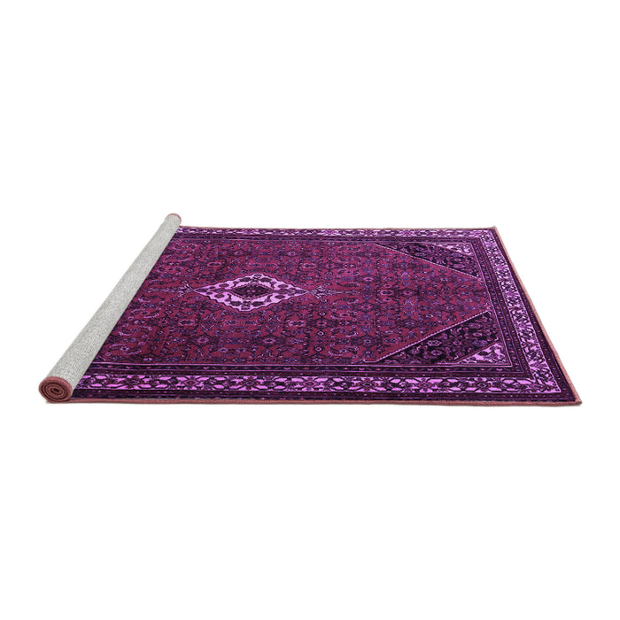 Sideview of Machine Washable Persian Purple Traditional Area Rugs, wshtr1780pur