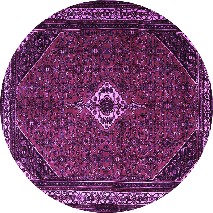 Round Machine Washable Persian Purple Traditional Area Rugs, wshtr1780pur