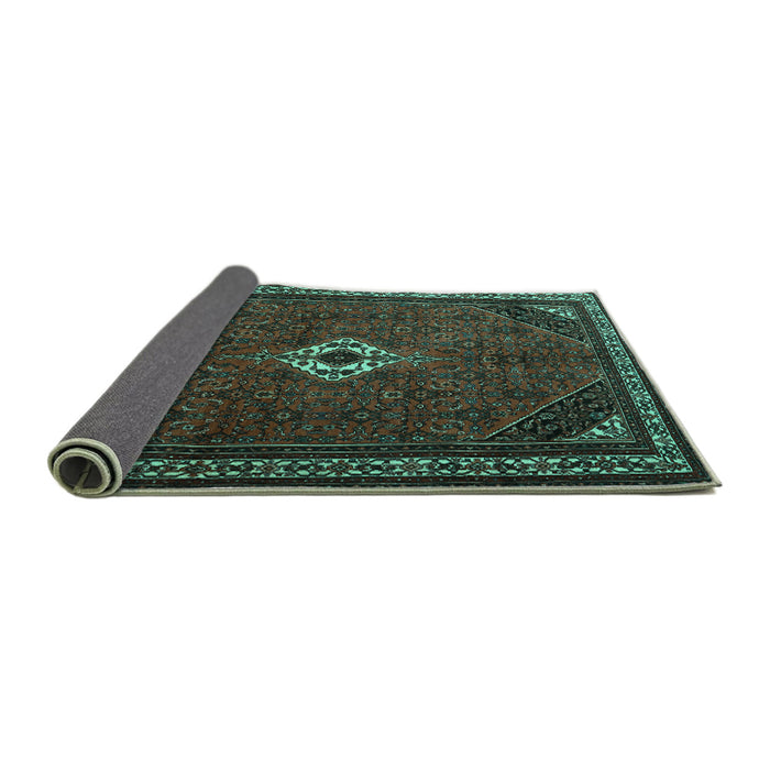 Sideview of Persian Turquoise Traditional Rug, tr1780turq