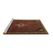 Sideview of Machine Washable Persian Brown Traditional Rug, wshtr1780brn