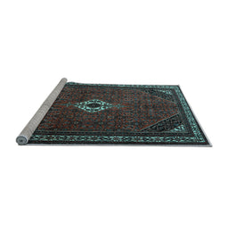 Sideview of Machine Washable Persian Light Blue Traditional Rug, wshtr1780lblu
