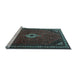 Sideview of Machine Washable Persian Light Blue Traditional Rug, wshtr1780lblu