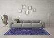 Machine Washable Persian Blue Traditional Rug in a Living Room, wshtr1780blu