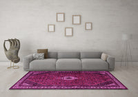 Machine Washable Persian Pink Traditional Rug, wshtr1780pnk