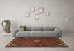 Machine Washable Persian Brown Traditional Rug in a Living Room,, wshtr1780brn