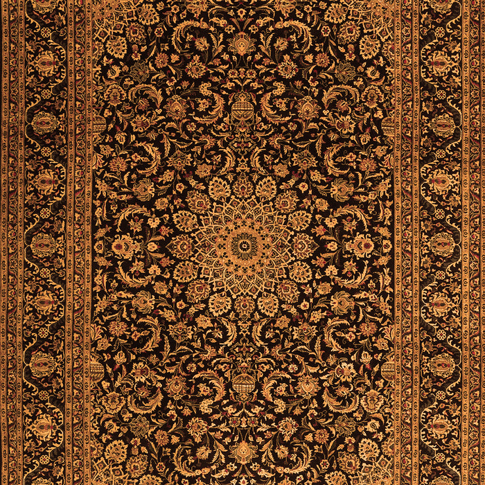 Serging Thickness of Machine Washable Medallion Orange Traditional Area Rugs, wshtr1781org