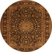 Machine Washable Medallion Orange Traditional Area Rugs, wshtr1781org