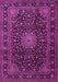 Machine Washable Medallion Pink Traditional Rug, wshtr1781pnk