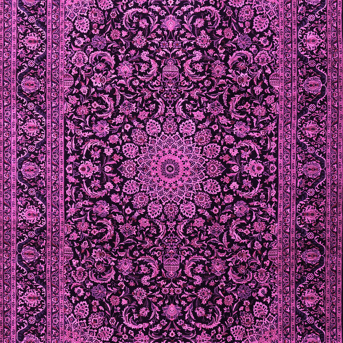 Machine Washable Medallion Pink Traditional Rug, wshtr1781pnk