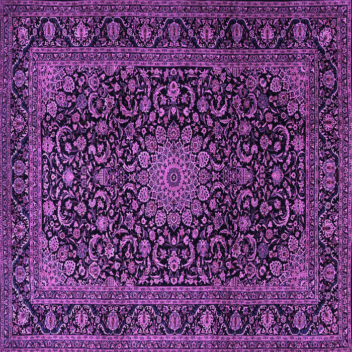 Square Medallion Purple Traditional Rug, tr1781pur