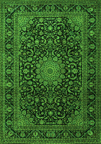 Medallion Green Traditional Rug, tr1781grn