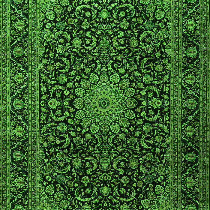 Medallion Green Traditional Rug, tr1781grn