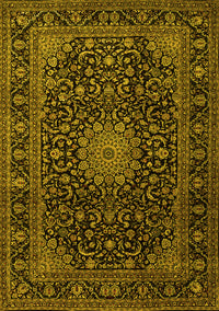 Medallion Yellow Traditional Rug, tr1781yw