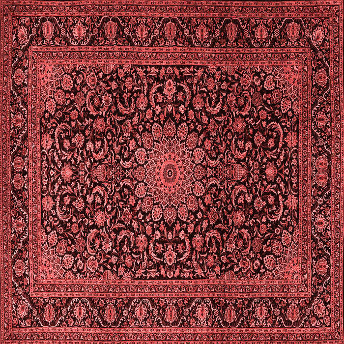 Machine Washable Medallion Red Traditional Rug, wshtr1781red