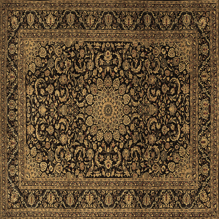 Square Medallion Brown Traditional Rug, tr1781brn