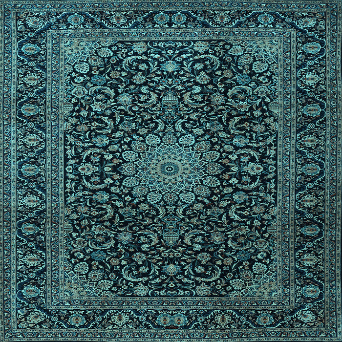 Square Medallion Light Blue Traditional Rug, tr1781lblu