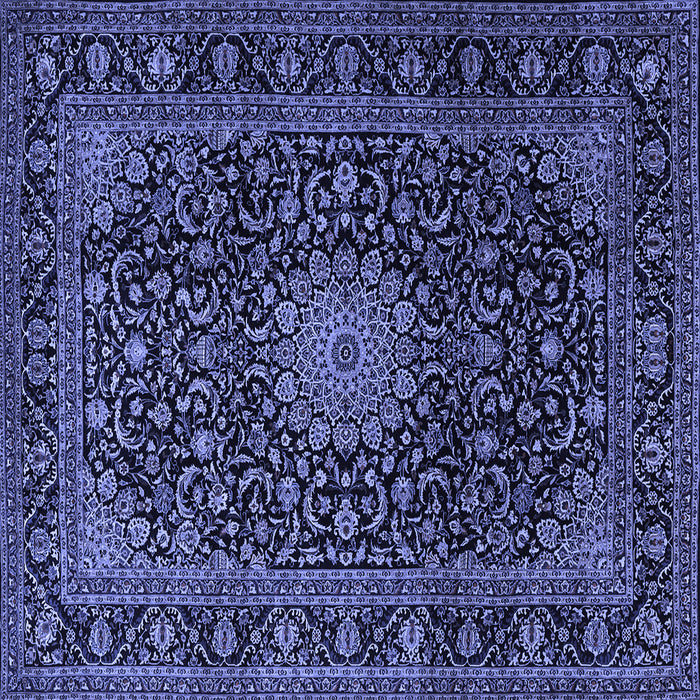 Square Medallion Blue Traditional Rug, tr1781blu