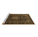 Sideview of Machine Washable Medallion Brown Traditional Rug, wshtr1781brn