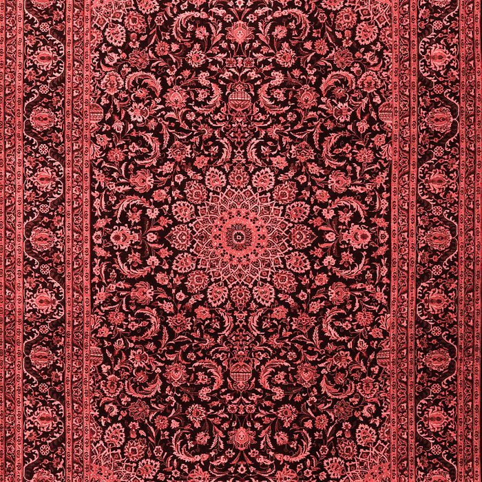 Machine Washable Medallion Red Traditional Rug, wshtr1781red