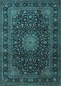 Medallion Light Blue Traditional Rug, tr1781lblu