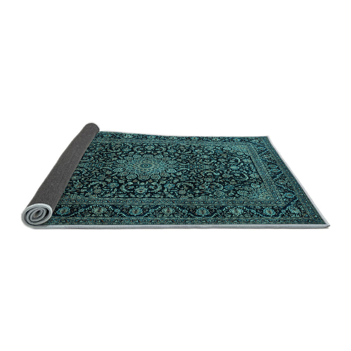 Sideview of Medallion Light Blue Traditional Rug, tr1781lblu