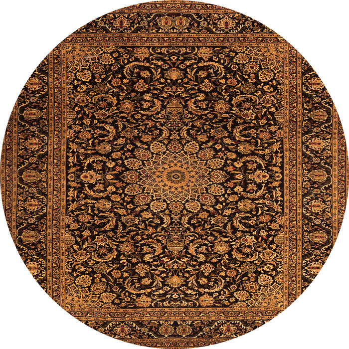 Square Medallion Orange Traditional Rug, tr1781org