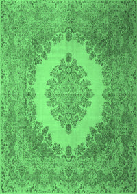 Medallion Emerald Green Traditional Rug, tr1782emgrn