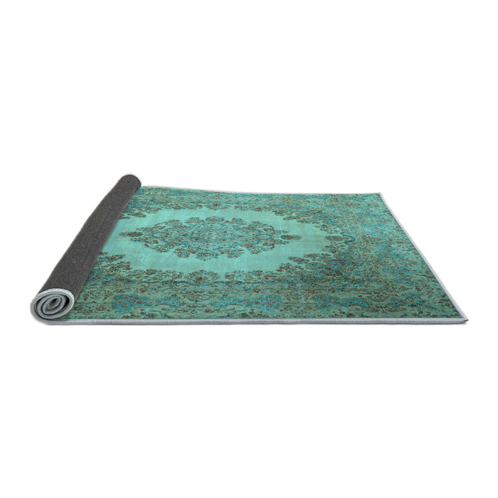 Sideview of Medallion Light Blue Traditional Rug, tr1782lblu
