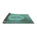 Sideview of Medallion Light Blue Traditional Rug, tr1782lblu