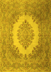 Medallion Yellow Traditional Rug, tr1782yw